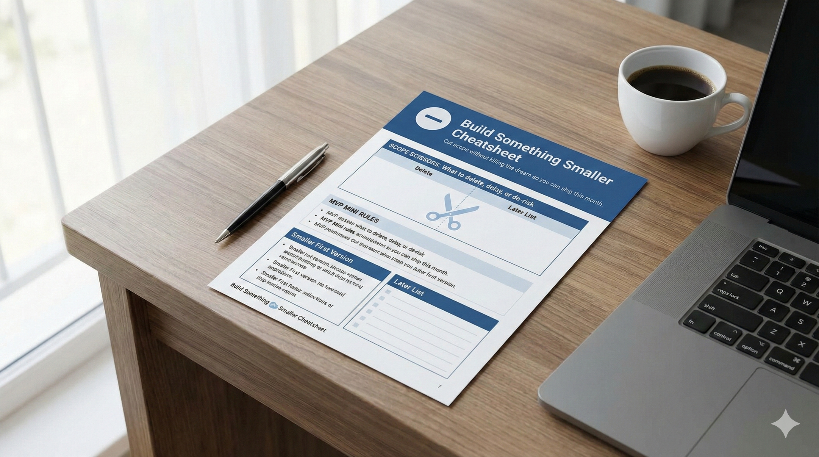 Build Something Smaller Cheatsheet preview
